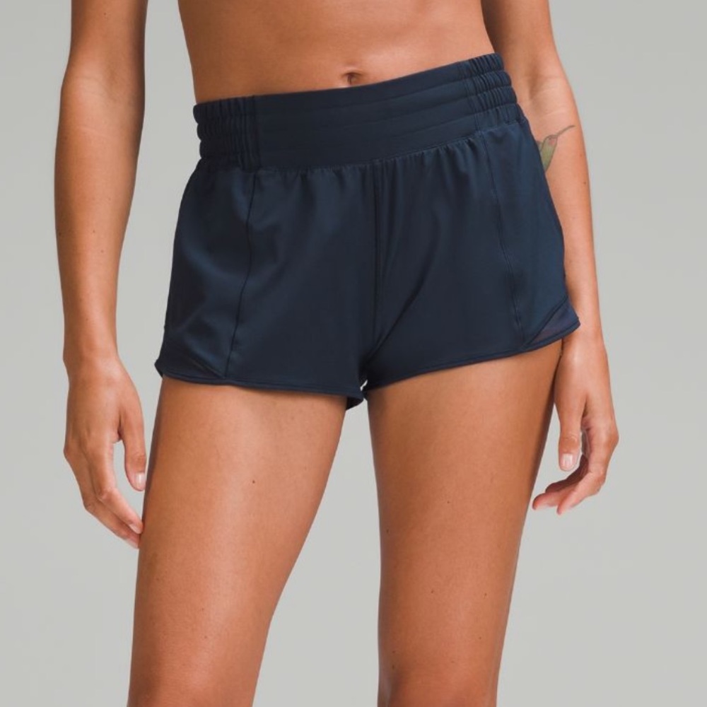 LULULEMON HIGH WAISTED HOTTY HOT 2.5 INSEAM NAVY